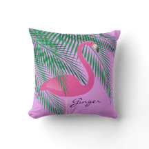 Coussin de Flamant rose rose et violet du gingembr
