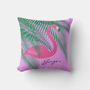 Coussin de Flamant rose rose et violet du gingembr