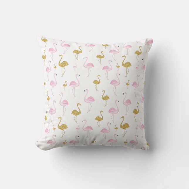 Coussin de Flamant rose tropical / Coussin (Recto)