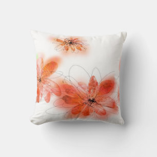 coussin de fleur aquarelle style abstrait art flor