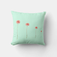 Coussin de fleur de gerbera chrysanthème rouge pâl
