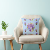 Coussin de fleurs à motif floral bleu shabby chic (Chaise)