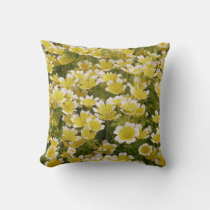 Coussin de Fleurs Blanches Or Soleil