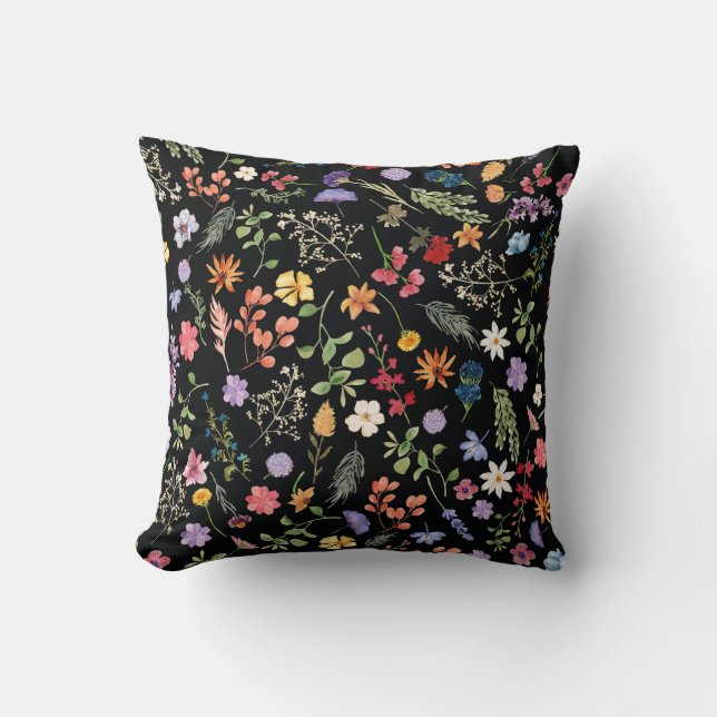 Coussin de fleurs coloré pour salon (Recto)