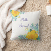 Coussin de fleurs d'aquarelle de printemps (Couverture)