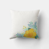 Coussin de fleurs d'aquarelle de printemps (Verso)