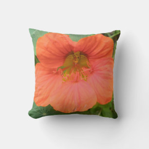 Coussin de fleurs de Nasturtium orange