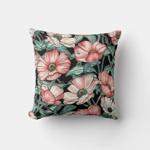 coussin de fleurs de style années 1920