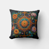 Coussin de fleurs mandala enchanté (Recto)