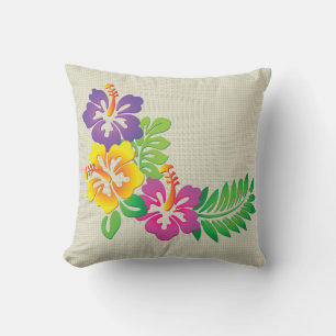 Coussin de fleurs tropicales