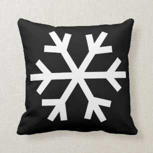 Coussin de flocon de neige - noir