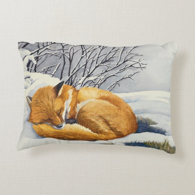 Coussin de Fox d'hiver de sommeil (Dos)