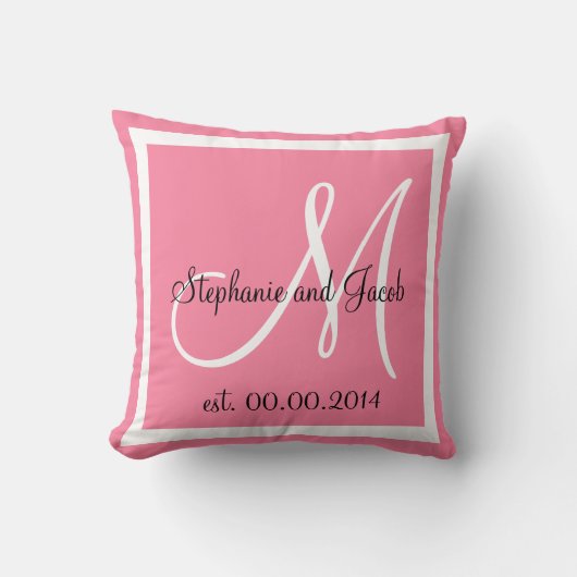 Coussin de garde du Mariage rose pâle Rose (Recto)