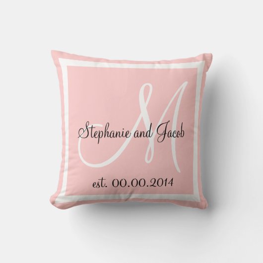 Coussin de garde du Mariage rose pâle Rose (Recto)