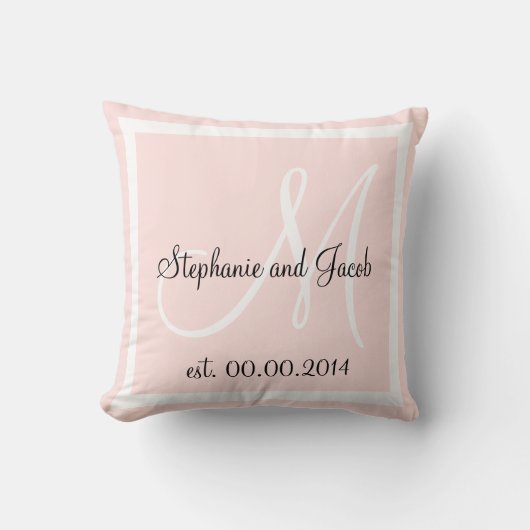 Coussin de garde du Mariage rose pâle Rose (Recto)