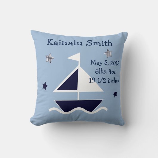 Coussin de garde personnalisé "Nautical/Sailboat" (Recto)