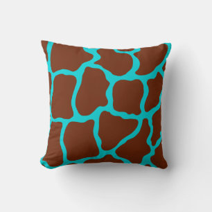 Coussin de girafe Brown et turquoise