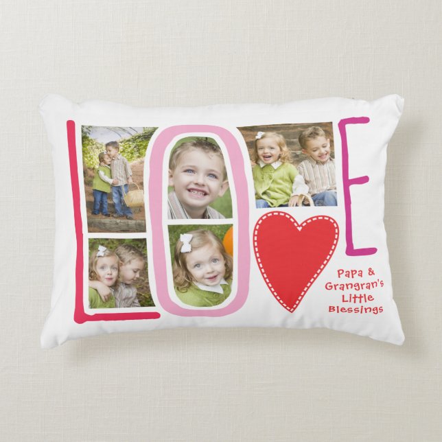 Coussin de Grandkids de collage de photo d'amour (Devant)