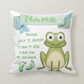 Coussin de grenouille de faire-part de naissance