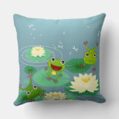Coussin de grenouilles vertes souriantes (Verso)