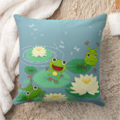 Coussin de grenouilles vertes souriantes (Couverture)