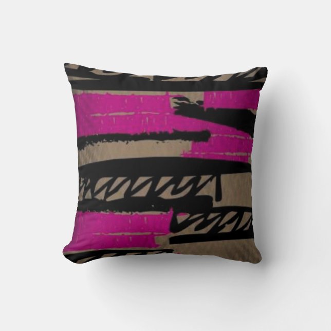 Coussin de gribble noir et rose (Recto)