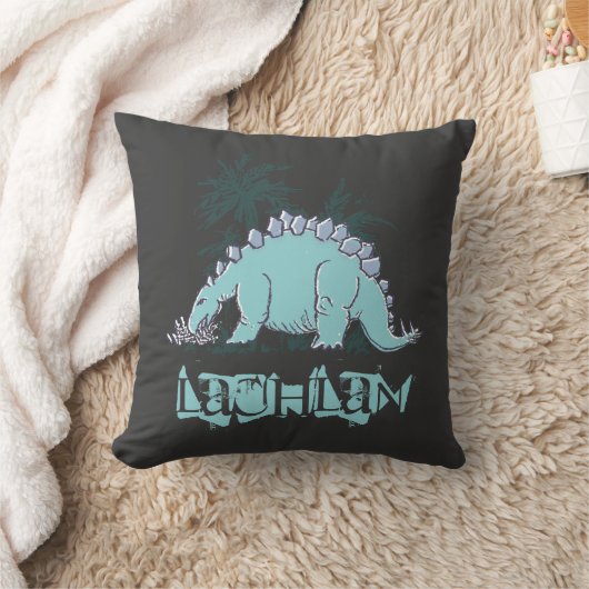 Coussin de gris bleu de Stegosaurus de dinosaure (Couverture)