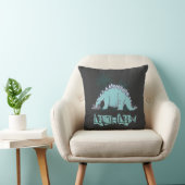 Coussin de gris bleu de Stegosaurus de dinosaure (Chaise)