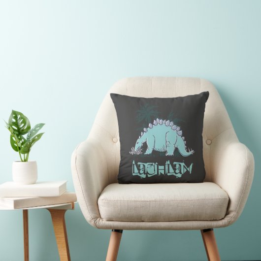 Coussin de gris bleu de Stegosaurus de dinosaure (Chaise)
