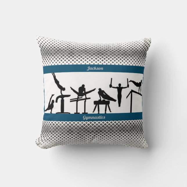 Coussin de gymnastique pour garçons avec son nom (Recto)