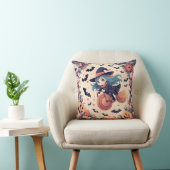 Coussin de Halloween de sorcière aux cheveux bleus (Chaise)