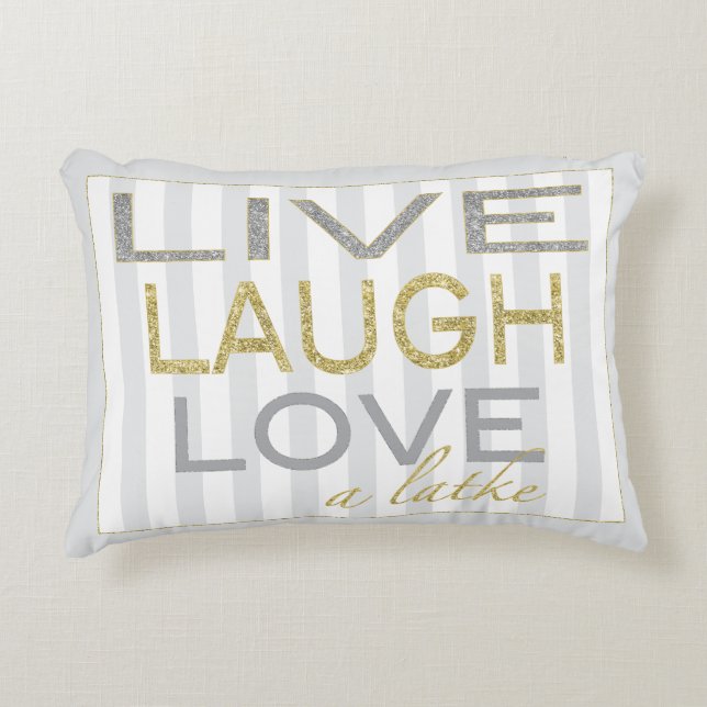 Coussin de Hanoukka "Live Laugh Love a Latke" (Devant)