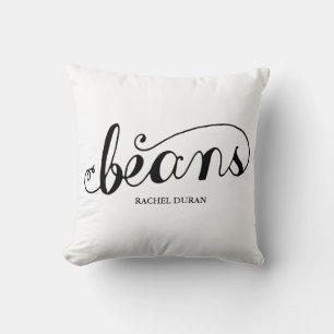 coussin de haricots calligraphie