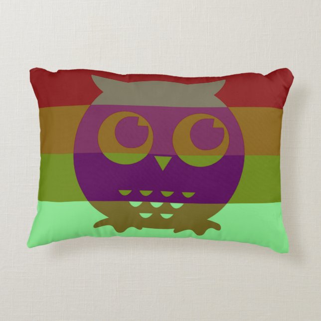 Coussin de hibou Abstrait (Dos)