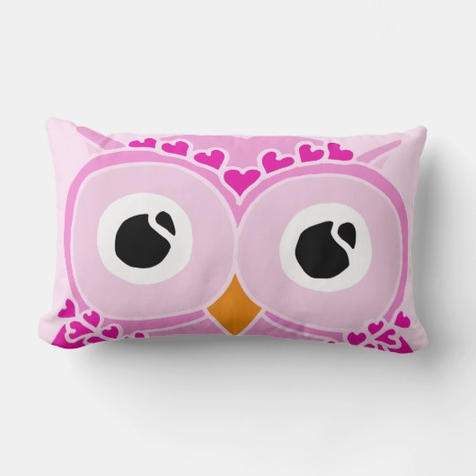 Coussin de hibou : Chouette à visage rose (Recto)