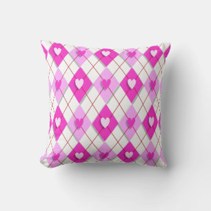 Coussin de Jacquard de coeur violet