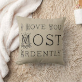 Coussin de Jane Austen je t'aime le plus ardent (Couverture)