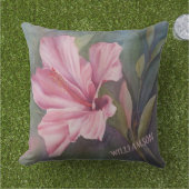 COUSSIN DE JARDIN À FLEUR D'HIBISCUS ROSE CHAUD (Herbe)