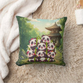 Coussin de jardin en bambou avec un panda mignon (Couverture)