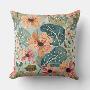 Coussin de jardin fleuri inspiré des années 50