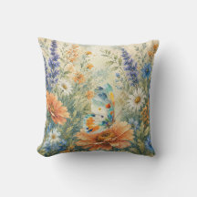 Coussin de jardin Papillon parmi les fleurs sauvag