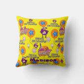 Coussin de jet, #6 Joyeux 6e Anniversaire Jaune (Verso)