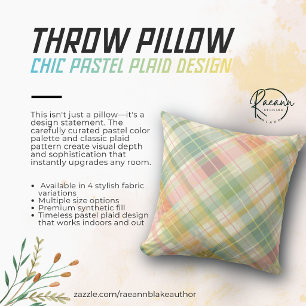 Coussin de jet à carreaux pastel