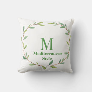 Coussin de jet à couronne d'olive méditerranéenne