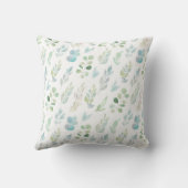 Coussin de jet à feuille aquarelle monogrammé (Verso)