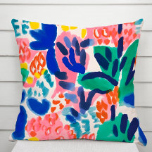 Coussin de jet à motif abstrait moderne maximalist