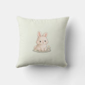 Coussin de jet à motif floral de lapin de Pâques e (Verso)