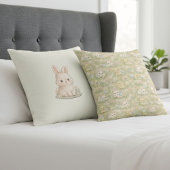 Coussin de jet à motif floral de lapin de Pâques e