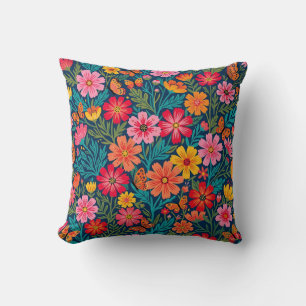 Coussin de jet à motif folklorique scandinave