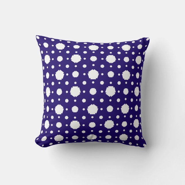 Coussin de jet à motif pentagonal géométrique (Recto)
